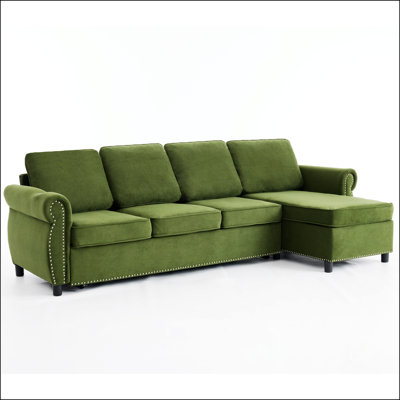 106.5 Inch L-Shaped Modular Sofa Bed With Memory Foam, Wireless And USB Charging, Storage, Flannelette Upholstery For Comfort And Convenience