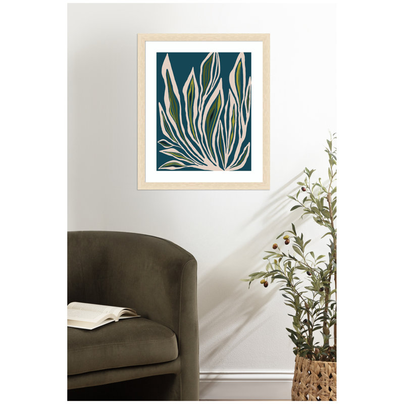 «Blue Flora 2» par Alicia Bock, reproduction d'art encadrée