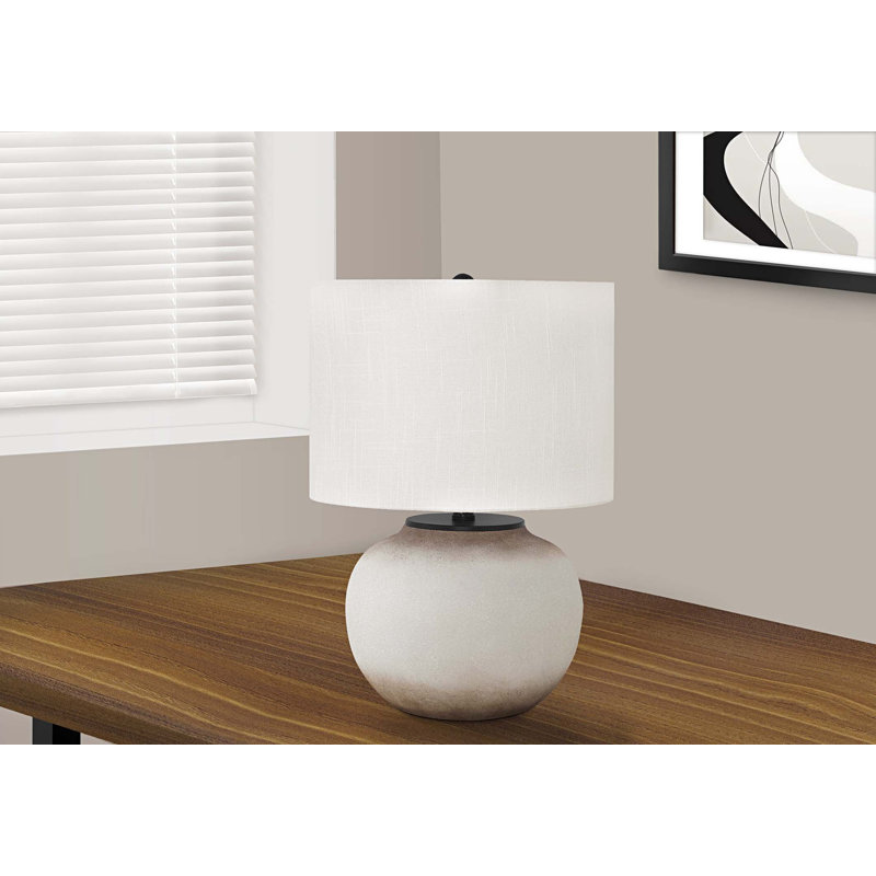 Lighting, 21 po, lampe de table, céramique crème, abat-jour ivoire / crème, moderne