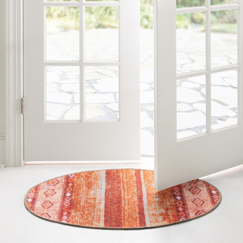 Audreyann Chenille Geometric Indoor Rug, Round 3'6"