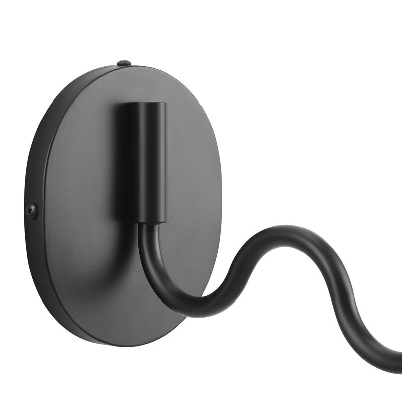 Applique murale ondulée noire Wave, Noir satiné