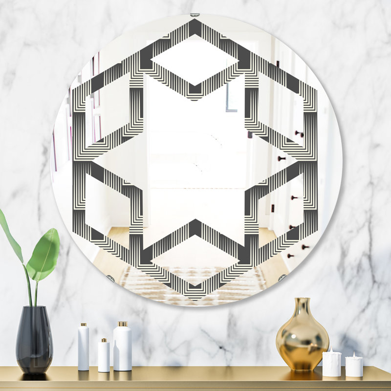 Miroir d'appoint Hexagon Star Mimimal Design I, 31,5 po x 31,5 po