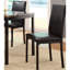 De 4 chaises de salle à manger, structure en métal, siège en similicuir brun, finition noire, poids de 64 lb pour l'ensemble de chaises, largeur de 17,85 po