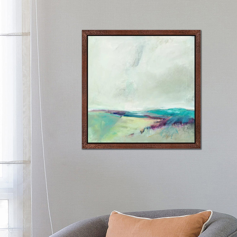 Crossing Spaces by Alice Sheridan - Floater Frame Painting on Canvas, 93.98 cm H x 93.98 cm W, Brown Framed