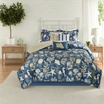 Premium Cotton Sateen Bedding Sets, Coastal Blue Style, Perfect For Queen Bedrooms