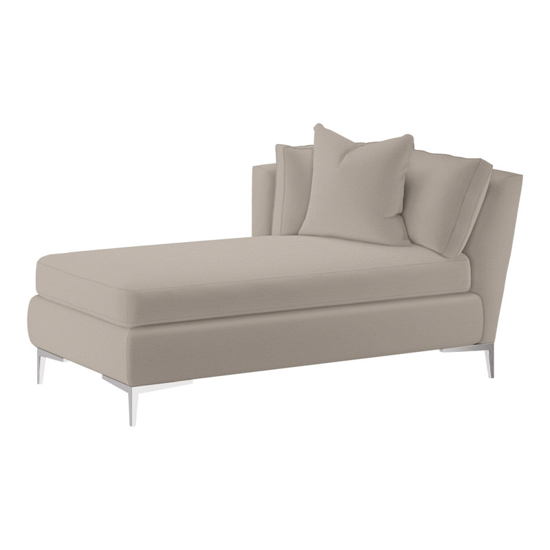 Aiden Chaise Lounge, Polished Stainless, Left Hand Facing, Dutton Indigo (Performance fabric) 1352-54