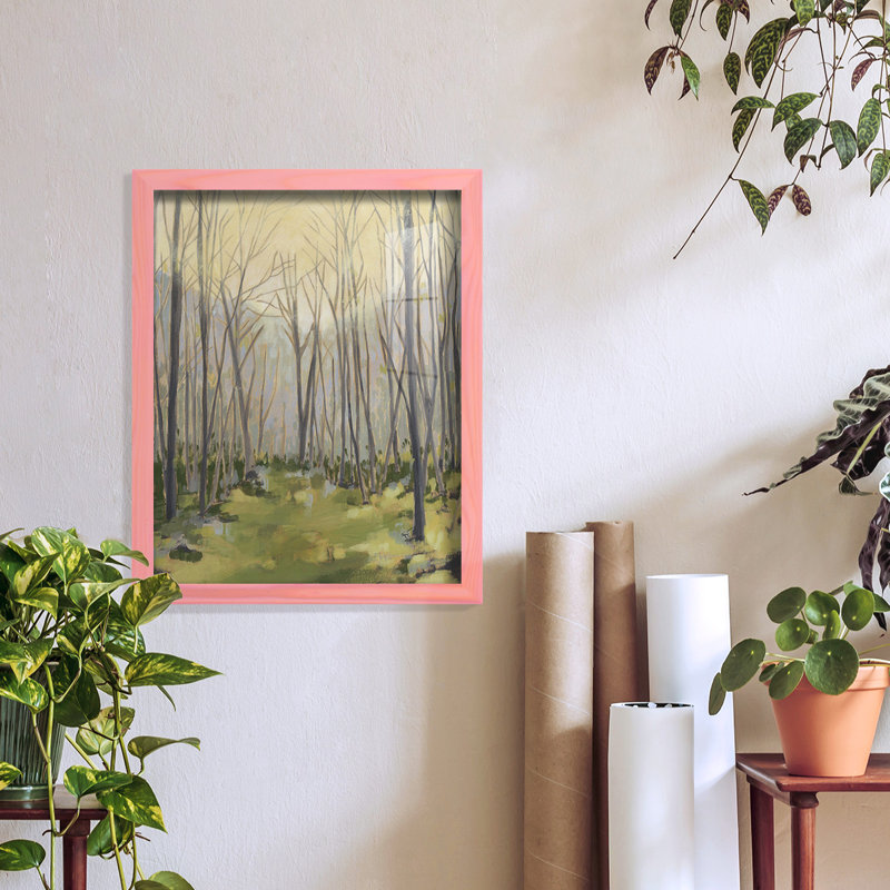 Delicate Forest II - reproduction de cadre photo simple, H 15 po x l 12 po x P 1 po, Rose