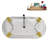 59" Streamline Clawfoot Tub,Tray,Drain, Clawfeet-101628972-102220275