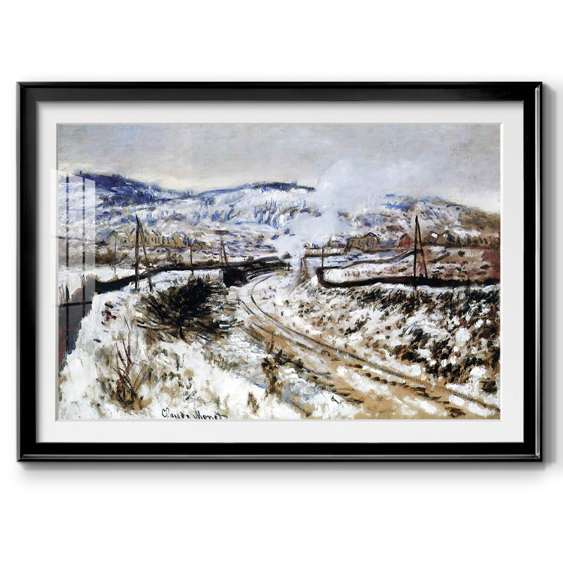 Train in the Snow, Argenteuil, 1875, reproduction d'art sur papier, Noir, H 15 po x l 21 po x P 1,5 po