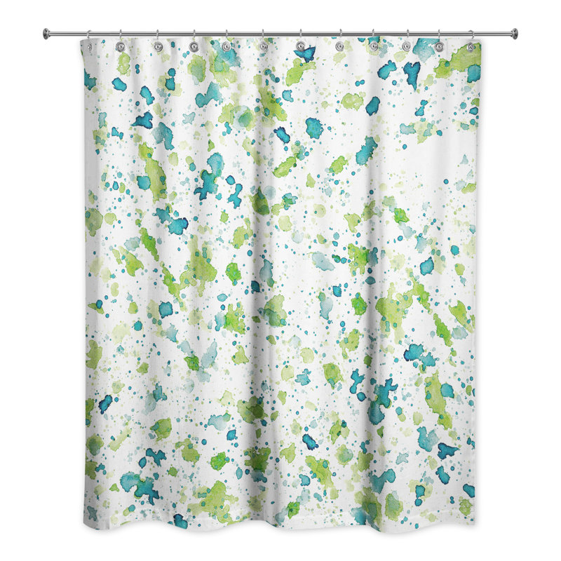 Rideau de douche à pois Romal, Vert