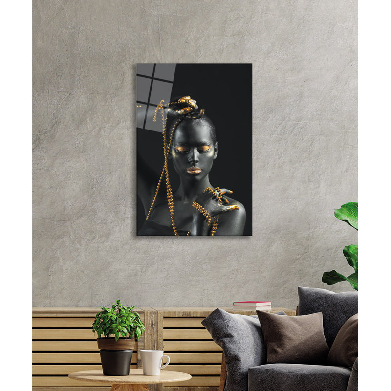 Élégante peinture décorative en verre trempé 18,1 po x 28,3 po | 100% verre trempé, épaisseur: 0,16 pouce | Superbe œuvre d'art pour la décoration intérieure, le salon et les espaces de bureau, durable et facile à nettoyer