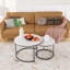 Table basse gigogne de 27,6 po pour salon de chambre à coucher, balcon, structure en marbre (ensemble de 2)-112941334