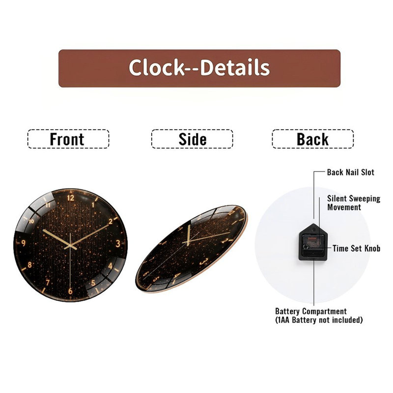 Horloge murale élégante 12 po