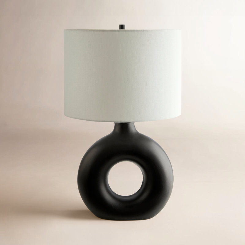 Lampe de table en céramique Roumel, Noir, noir, noir, noir