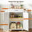 Small Kitchen Island with Storage Cabinet and Drawer, Rolling Kitchen Cart on Wheels with Spice Rack and Towel Rack-1161057504