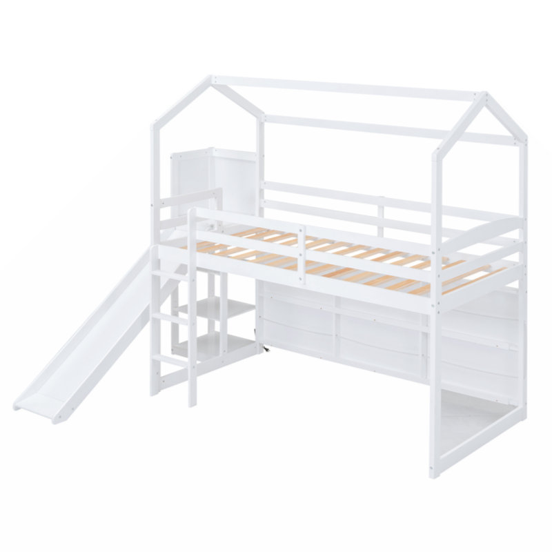 Lit plateforme simple avec rangement Sauter, Blanc