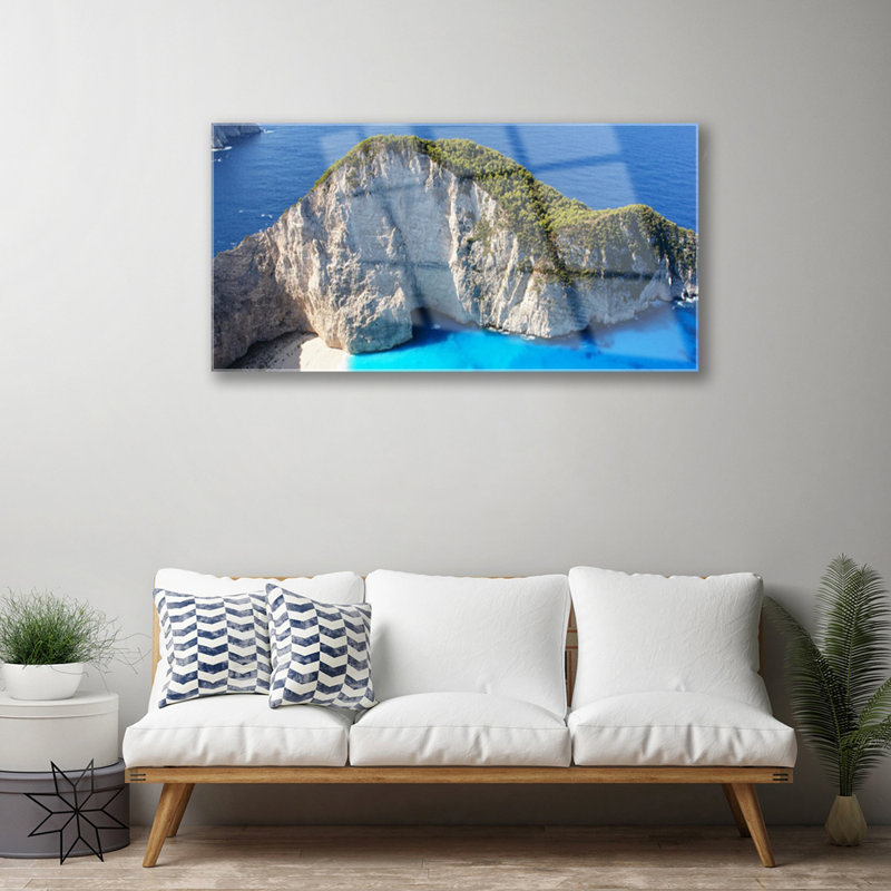 Landscape Rocky Sea - Unframed Photograph on Glass