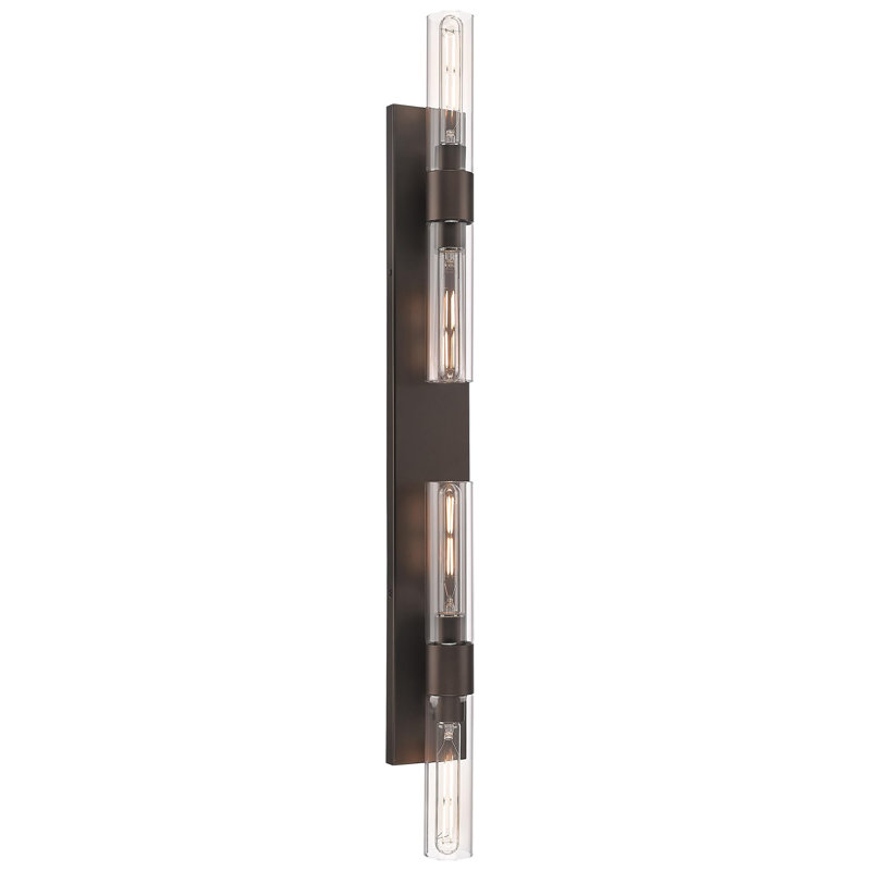 Barre lumineuse moderne et horizontale pour meuble-lavabo moderne, Bronze frotté à l'huile