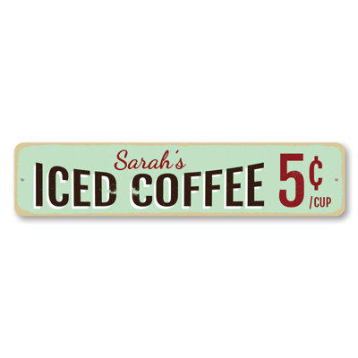 Plaque en aluminium glacé café personnalisé