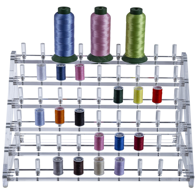 Acrylic Tabletop Thread Organizer Display Stand with 60 Spools