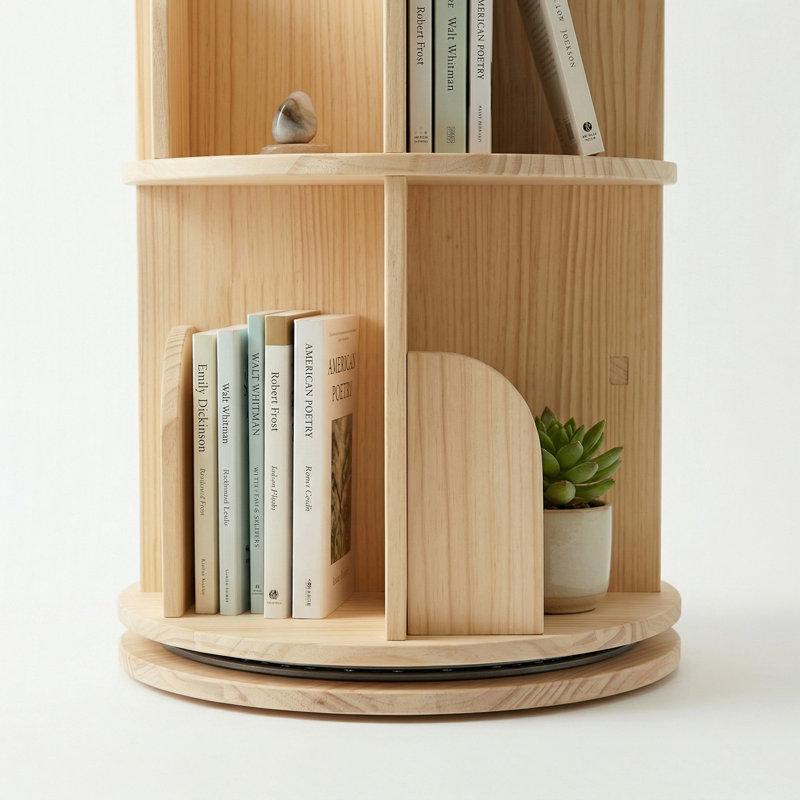 Bibliothèque rotative à 4 niveaux avec rangement pivotant à 360 °