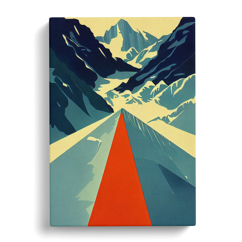 CAN-V0523-1089X Glacier Retro - Wrapped Canvas Print, 50cm H x 35cm W x 3cm D