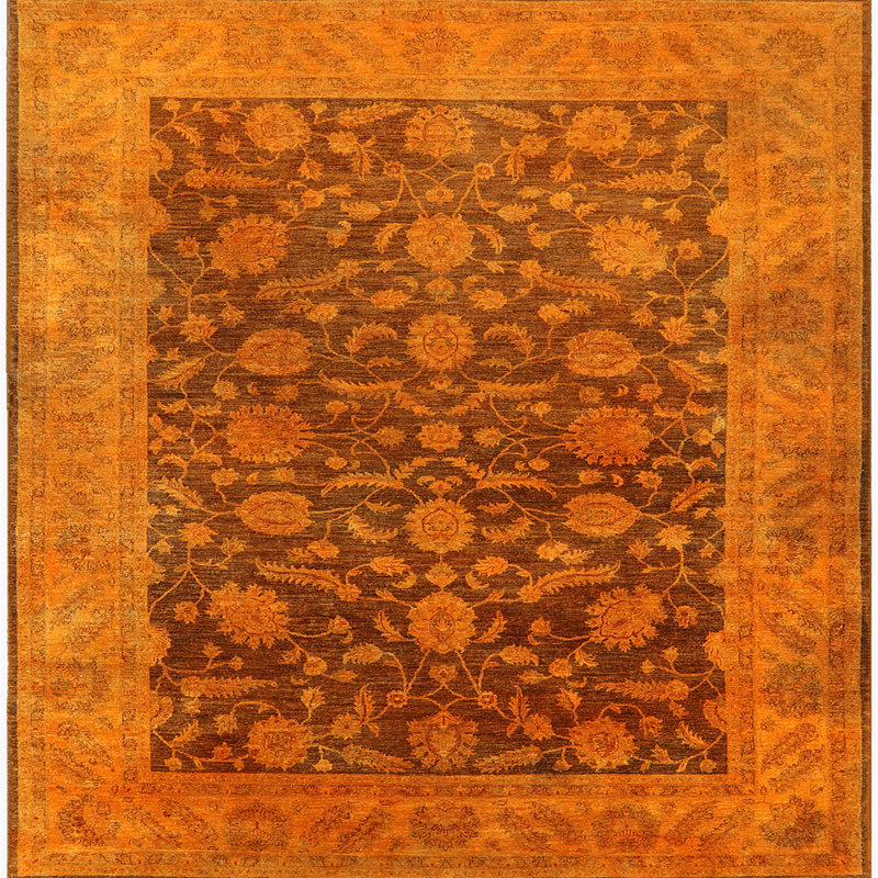 Tapis orange Thorbern, Carré 6 pi