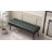 Mid - Century Modern Tufted Genuine Leather Bench with Solid Wood Legs-1811132827