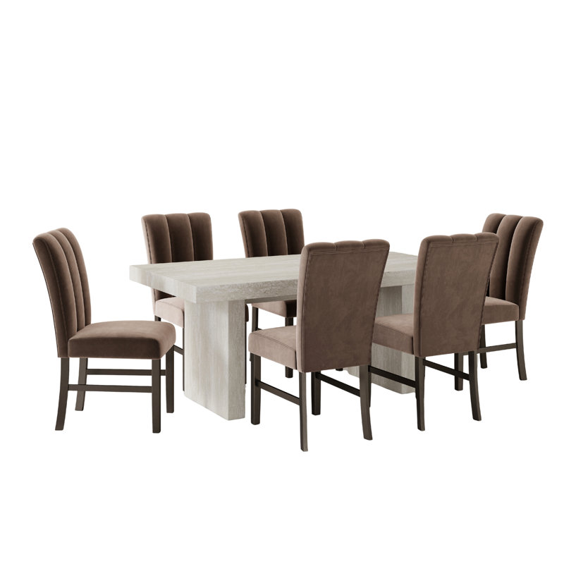 Ensemble de salle à manger Cavira, 7 pièces : table, 6 chaises