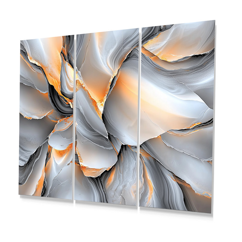 Ensemble d'art mural, "Fractals", H 28 po x l 36 po, Impression sans cadre en métal, Ne s’applique pas