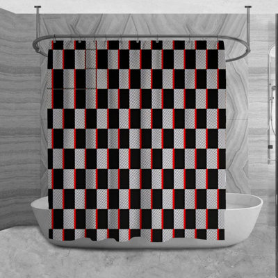 Adamsons Checkered Shower Curtain