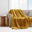 Reversible Faux Fur Mink Fleece Blanket Throw - Ultra Soft Plush Luxury Sofa & Bed Throw, Warm Light-299321577-299321576
