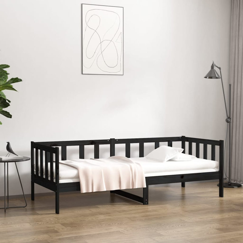 Day Bed Solid Wood Pine, 96 x 193.5cm, Black