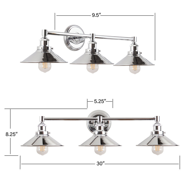 Balakrishna 3 - Light Dimmable Vanity Light, Polished Chrome