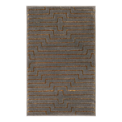 Latitude Run® Mirage Nikica Rug Gray and Gold