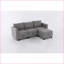 Canapé modulaire modulaire en L à 3 places avec méridienne convertible Rangement, gris foncé | Gris aube | Toile de jute