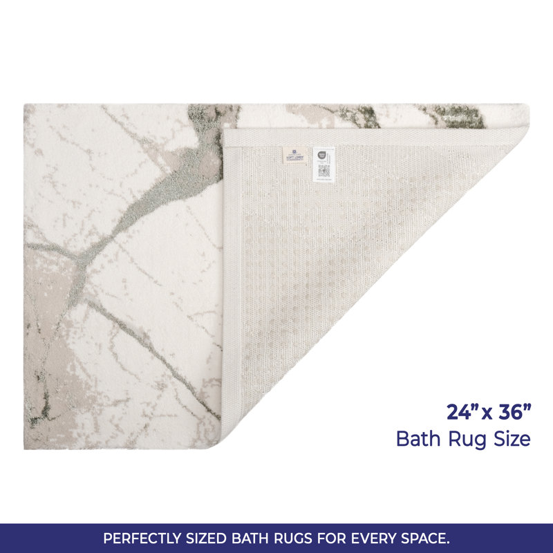 Tapis décoratif pour salle de bain 24 x 36, Beige/vert