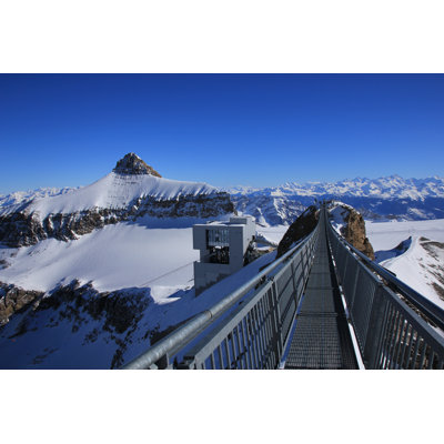 Mount Oldenhorn And Suspension Bridge - Wrapped Canvas Print