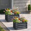 Ensemble de pots à fleurs d'extérieur pour plantes et légumes, acier galvanisé gris neutre, boîtes surélevées carrées de 23,5 pouces, paquet de 2
