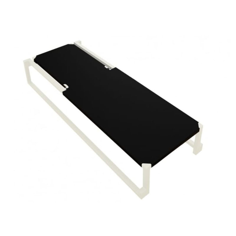 Milano Outdoor Metal Chaise Lounge, Black, White
