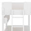 Lit superposé simple au-dessus de simple avec 3 tablettes de rangement, lit superposé en bois massif avec échelle, garde-corps, échelle pouvant être changée à gauche ou à droite-643786459