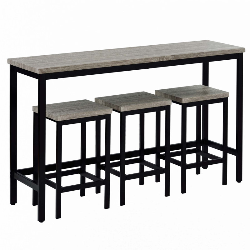 Ensemble de table de salle à manger à hauteur de comptoir, Gris