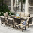 Ensemble de conversation de patio pour 9 personnes Tapasi avec chaises longues berçantes et table de foyer optionnelle