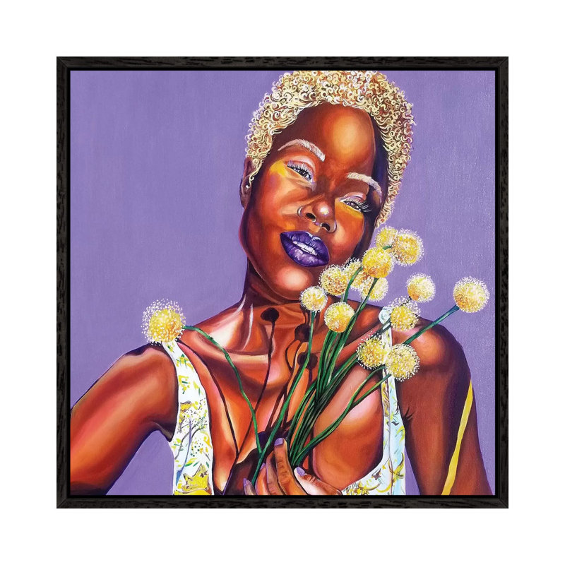 Lavender - Painting on Canvas, Black Framed, 66.04cm H x 66.04cm W x 3.81cm D
