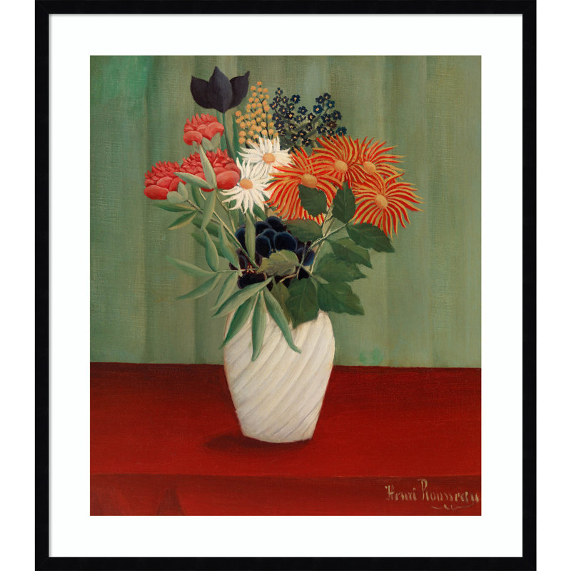 "Bouquet de fleurs" par Henri Rousseau, Noir, H 33 po x l 29 po x P 1 po