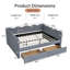 Lit de jour Gingham avec 2 tiroirs de rangement et port USB, forme ondulée-728224156-728224157