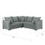 Canapé modulaire avec canapé-lit Aly, 5 coussins, gris tissé Aly