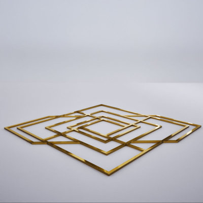 Norwood Decorative Fretwork Acrylic Wall Panels, Small, 11 3/8"W x 11 3/8"H x 1/8"T, Gold Mirror