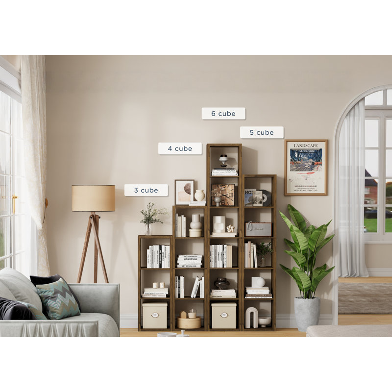 Tall Narrow 6-Shelf MDF Bookcases, Slim Vertical Storage Unit, Corner Bookcase for Small Spaces, Bedroom & Home Office, Brown