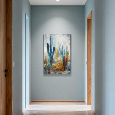 «Plants & Flowers Abstract Cactus Desert Landscape», reproduction d'art